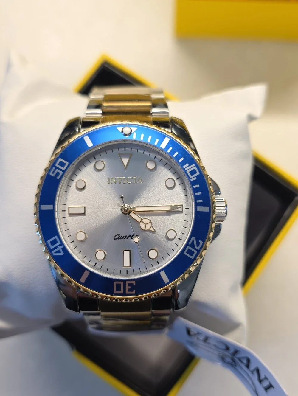 330.  Invicta Pro Diver Vitreos Men's Watch 42mm, Gold, Steel (69398)